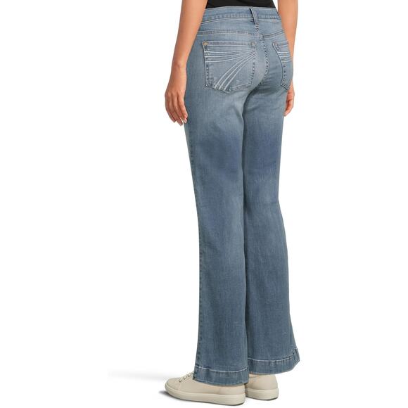 7 Seven For All Mankind Tailorless Dojo Jeans Women's Size 27 Denim Flare HEMMED - Picture 1 of 13